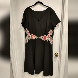 Sangria black embroidered A-line cocktail dress size 22W